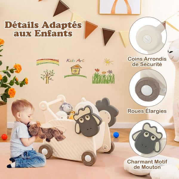 Baby Walker, 57x43x49 cm, Beige Gray