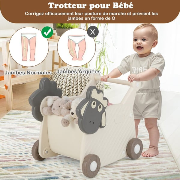 Baby Walker, 57x43x49 cm, Beige Gray