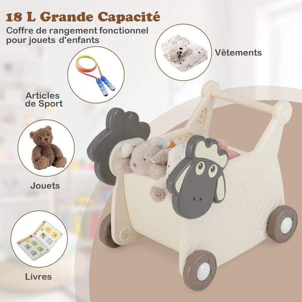 Baby Walker, 57x43x49 cm, Beige Gray