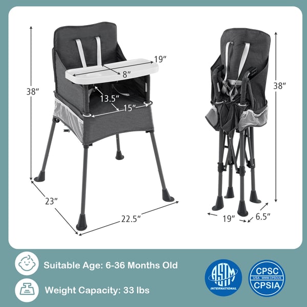 Booster Seat, 58.42x57.15x96.52 cm, Mørkegrå