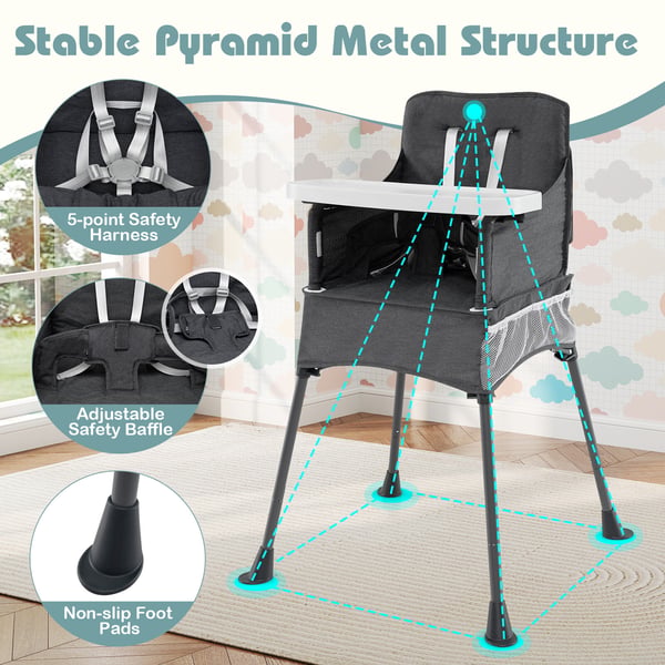 Booster Seat, 58.42x57.15x96.52 cm, Mørkegrå