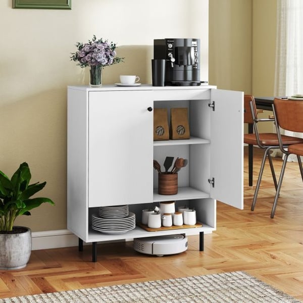 Sideboard Buffet Skab, 75x35x95 cm, Hvid
