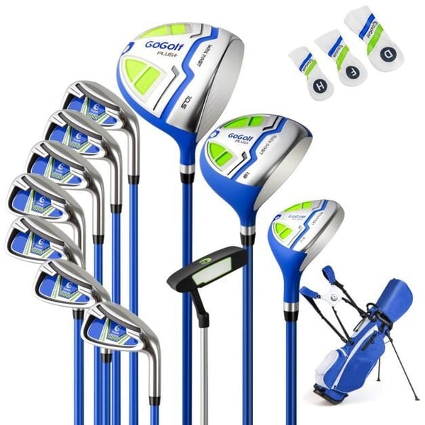 Golfudstyrssæt, 15-delt komplet sæt til begyndere og professionelle, Blå Golfudstyrssæt, 15-delt komplet sæt til begyndere og professionelle, Blå