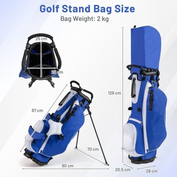 Golfudstyrssæt, 15-delt komplet sæt til begyndere og professionelle, Blå