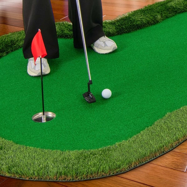 Golftræningsputtemåtte, 25×13 cm, Grøn