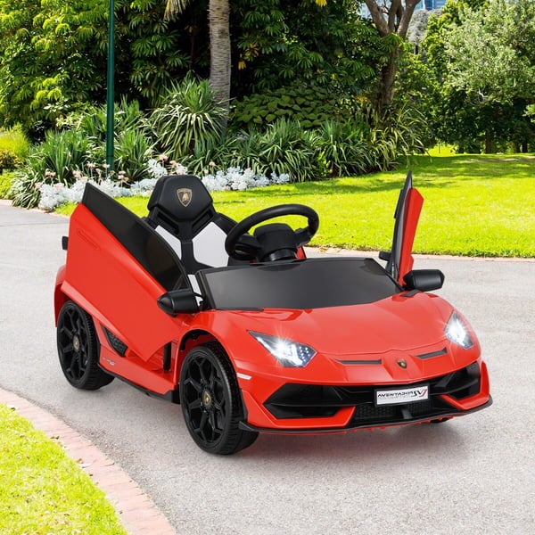 Elektrisk legetøjsbil, Lamborghini 12V, 107x64x46 cm, hvid