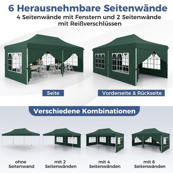 Pavillon, 600x300x296-316 cm, Sort