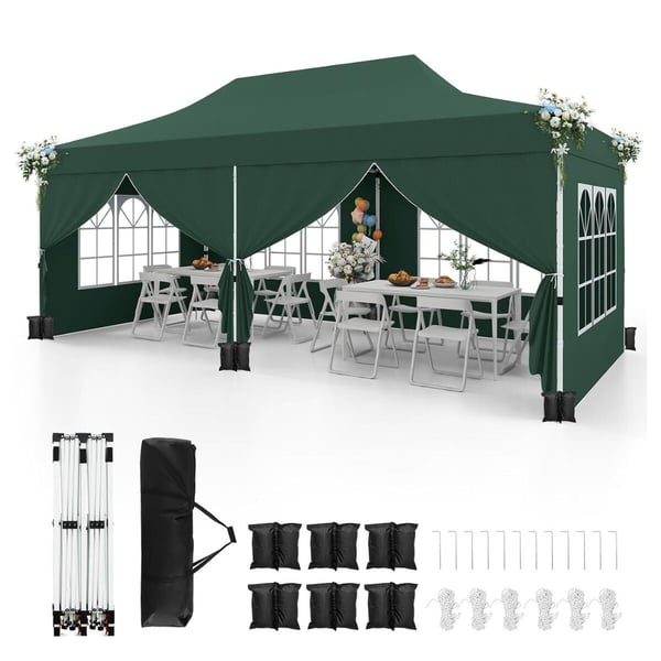 Pavillon, 600x300x296-316 cm, Sort