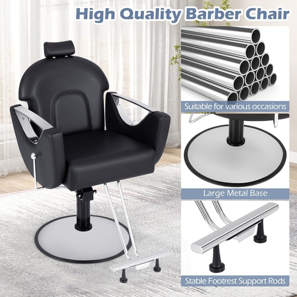 Salon-tuoli, 66x95x115,5-140 cm, musta