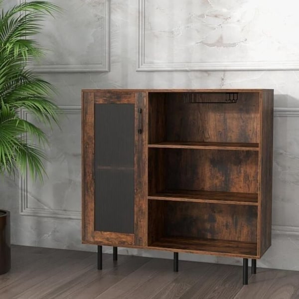 Skænk, 95x35x98 cm, Brun - materiale: konstrueret træ