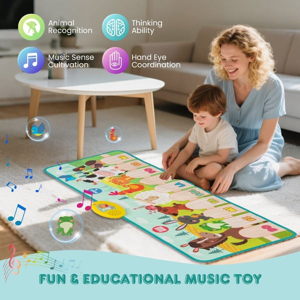Musikmåtte, 95x36 cm - materiale: pe+abs+ epe skum+ svamp