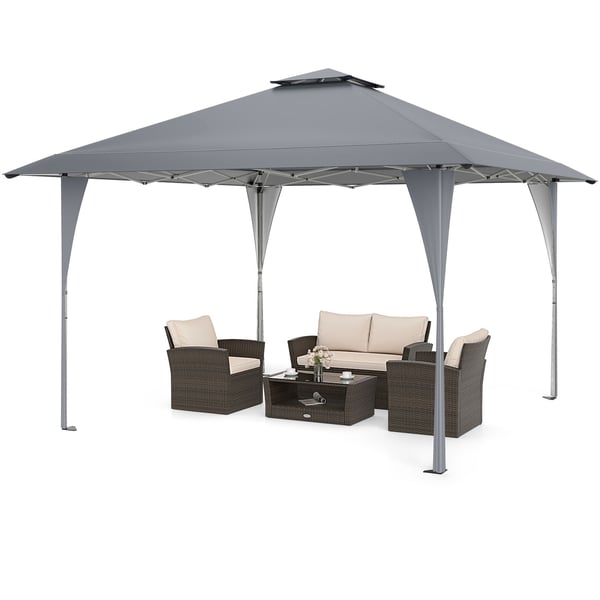 Canopy telt, 395x395x264-284 cm, grå
