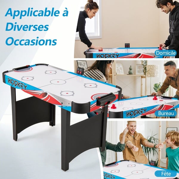 Airhockeybord, 122x61x76 cm, Blå