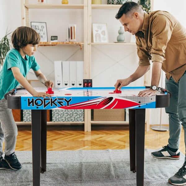 Airhockeybord, 122x61x76 cm, Blå