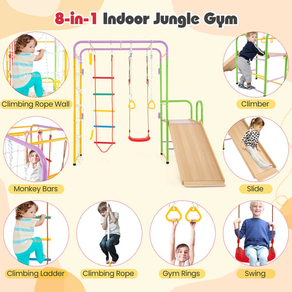 Indendørs Jungle Gym, 218x213x204 cm, Multifarvet