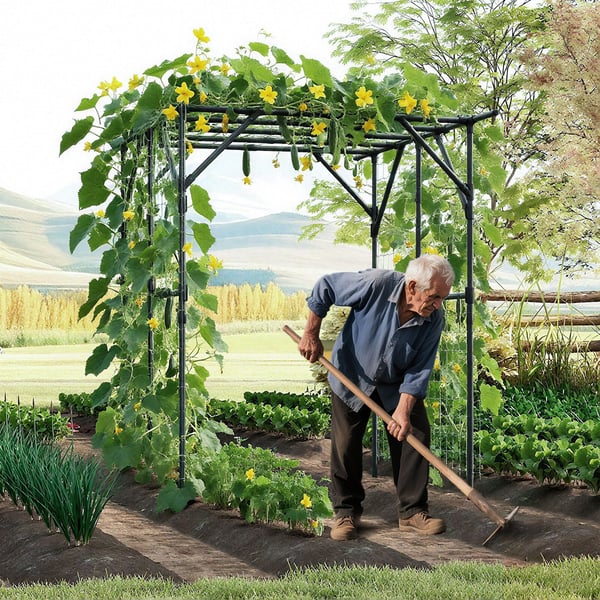 Havebue espalier, 200x150x197 cm, sort