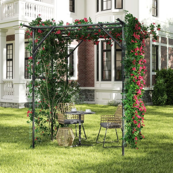 Havebue espalier, 200x150x197 cm, sort