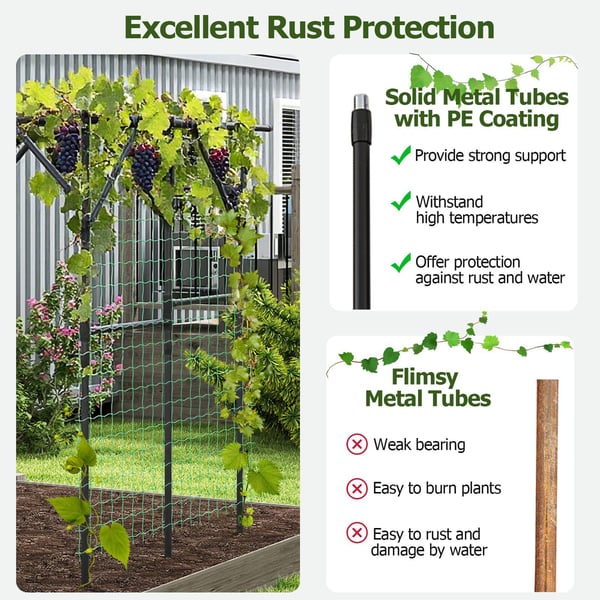 Havebue espalier, 200x150x197 cm, sort