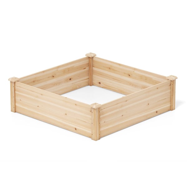Hævet Træhavebed, 102x102x30 cm, Natur
