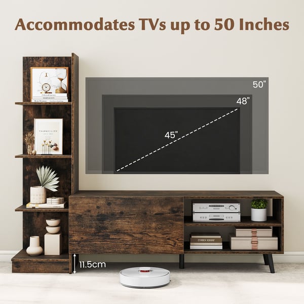 TV-bord, 140x31x115 cm, hvid