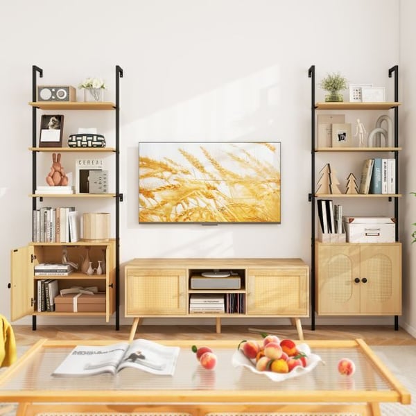 Kirjahylly kaapilla, 60x30x184 cm, luonnollinen musta