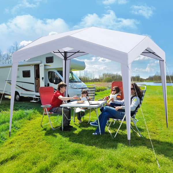 Pop Up Pavillon, 302x302x265-275 cm, Hvid