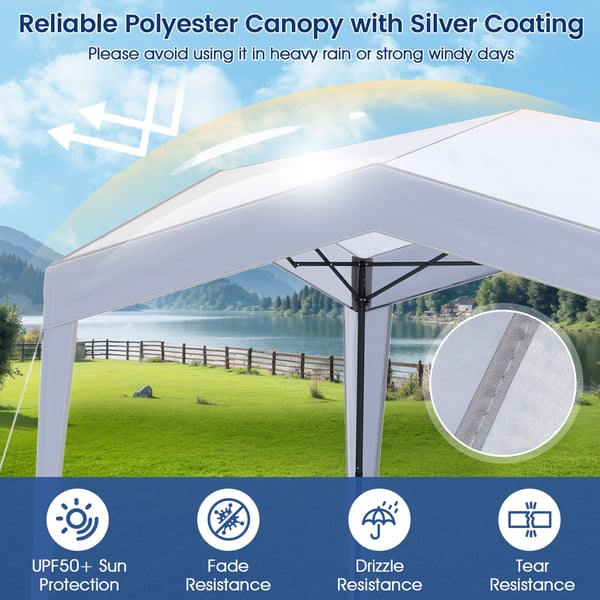 Pop Up Pavillon, 302x302x265-275 cm, Hvid