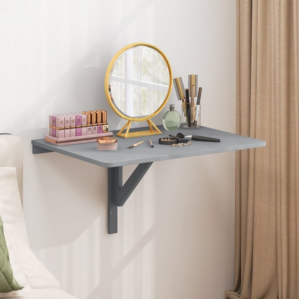 Vægmonteret foldbart bord, 31,5×23,5cm, grå