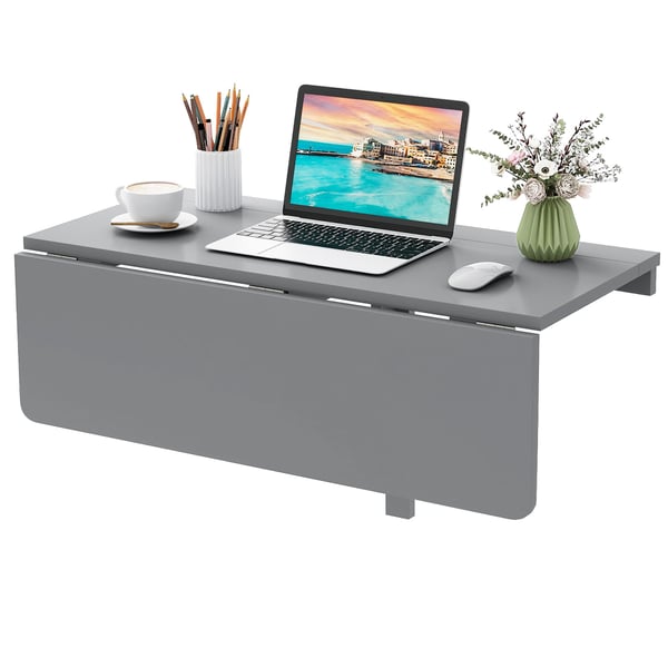 Vægmonteret foldbart bord, 31,5×23,5cm, grå