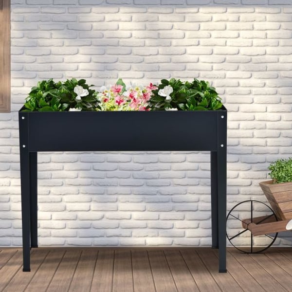Hævet Havebed, 100x30x80 cm, Grå