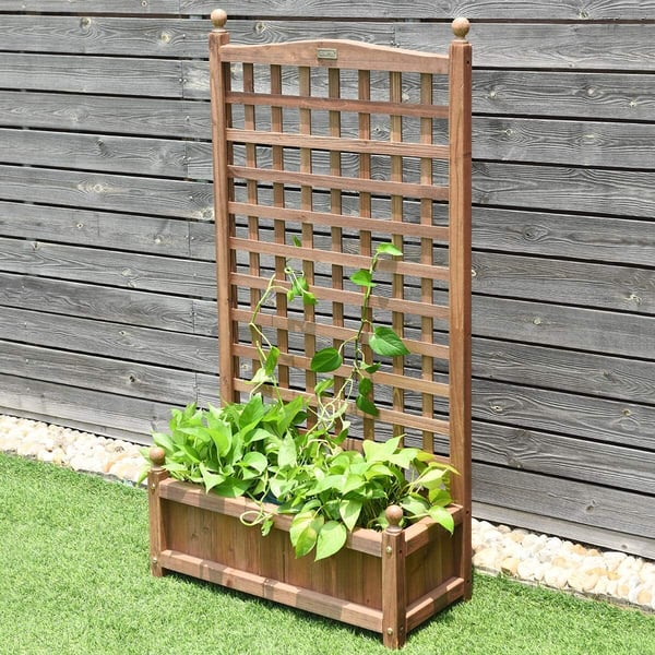 Trækasse til planter, 65x28x120 cm, Mørkebrun