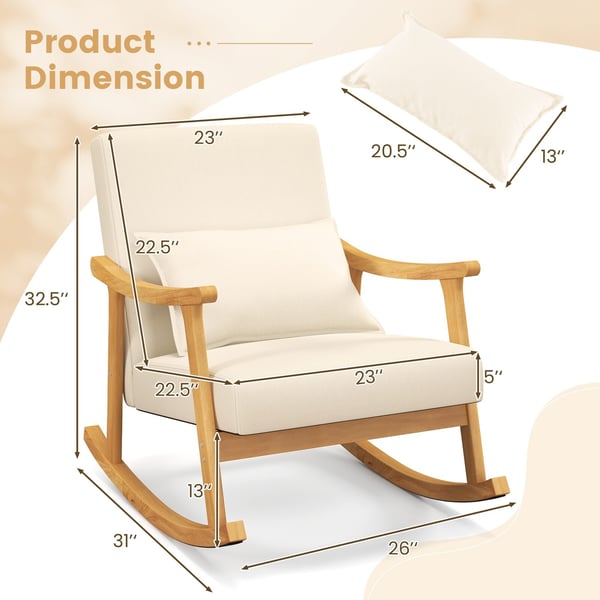 Keinu tuoli, 31x26x32,5 cm, beige