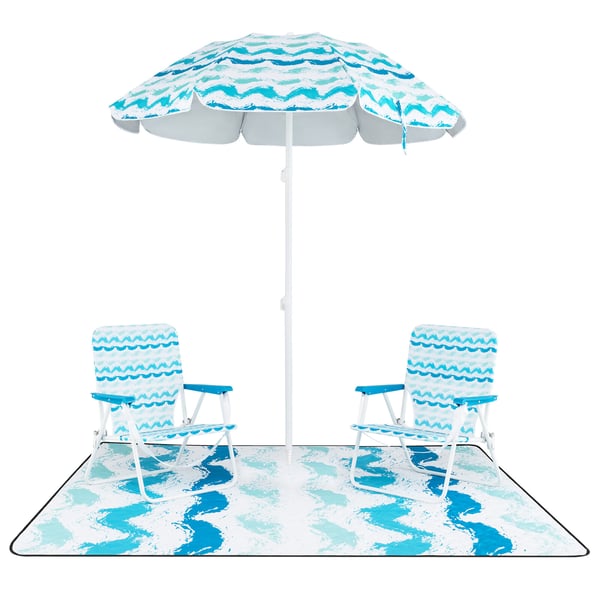 Strandsæt, 170x195 cm, Blå