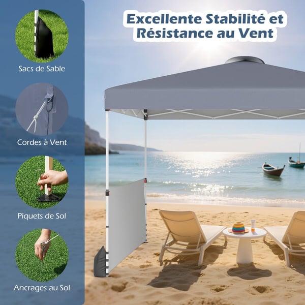 Canopy telt, 300x300x266-286 cm, hvid