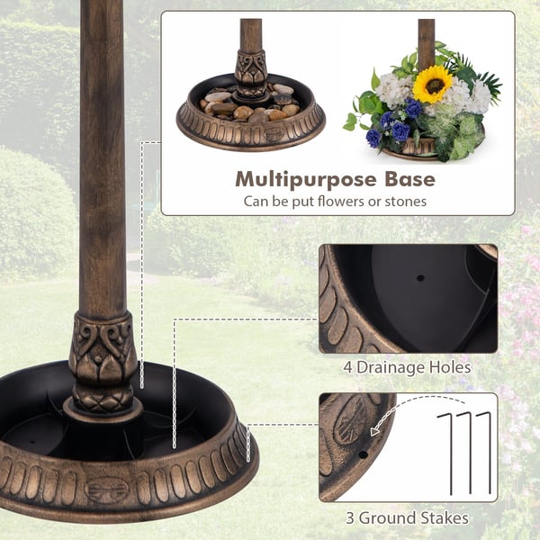 Fuglebad, Piedestal, Bronze
