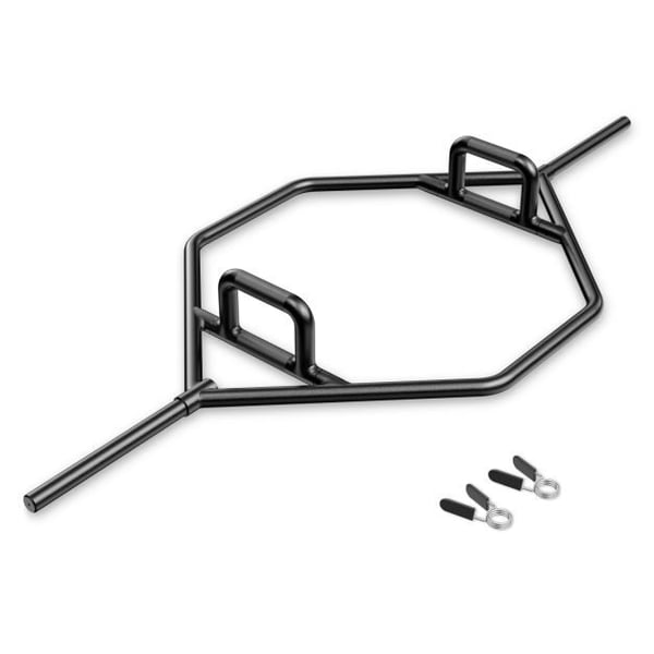 Hexagon vægtstang trap bar, 142x62x13 cm, sølv