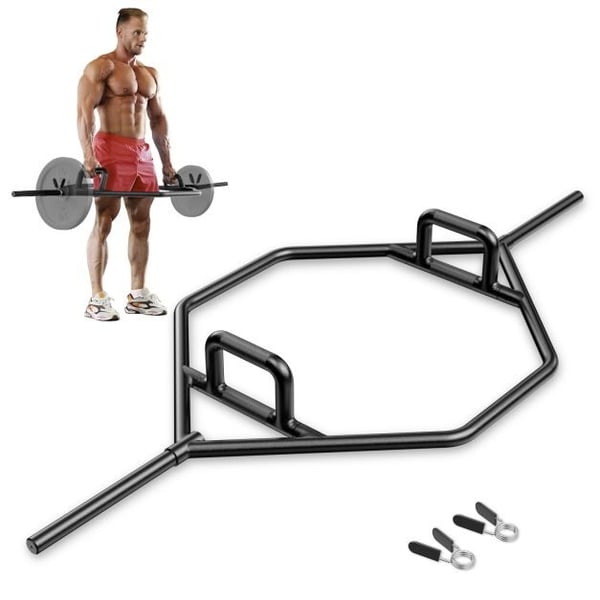 Hexagon vægtstang trap bar, 142x62x13 cm, sølv