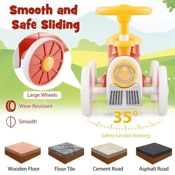 Ride On Bil, 61x30x38 cm, Orange