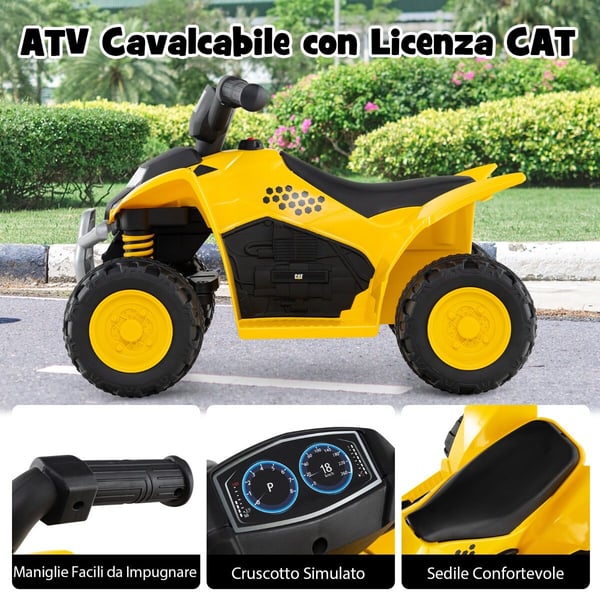 Elektrisk ATV, CAT-licenseret, 63x38x44 cm, Gul