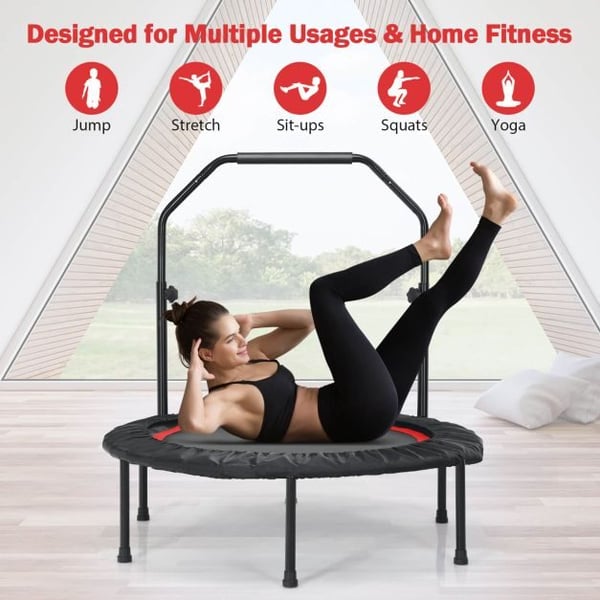 Mini Trampolin, 101x101x105-129 cm, Blå