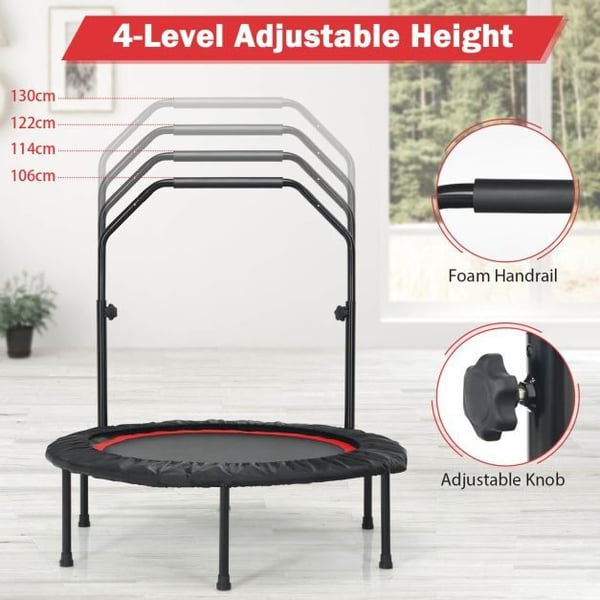 Mini Trampolin, 101x101x105-129 cm, Blå
