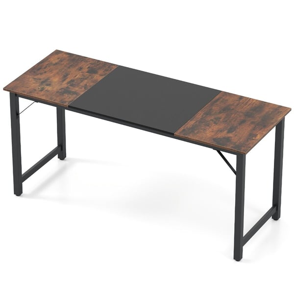 Computerskrivebord, 160x60 cm, Brun, Sort