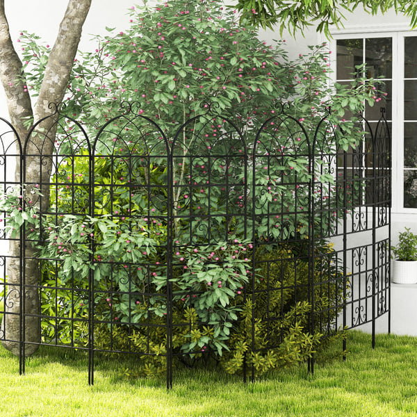 Metal espalier sæt, 4 dele, 180x50 cm, sort