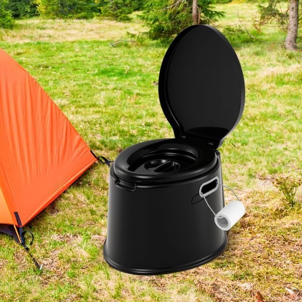 Bærbar Rejsetoilet, Sort - materiale: Premium PP
