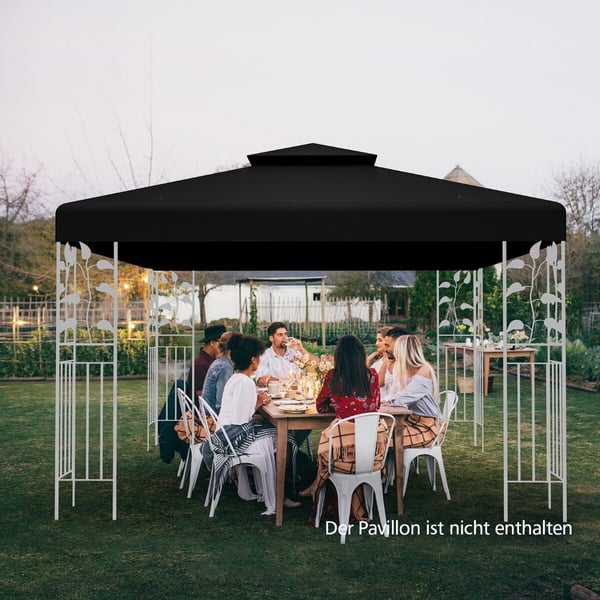 Paviljongin katto, 3x3 m, Musta