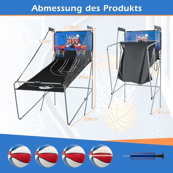 Basketballmaskcme, 207x108x205 cm, Blå