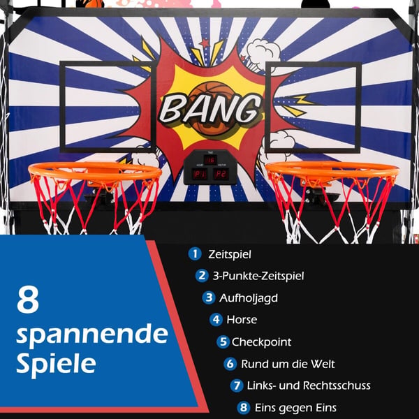 Basketballmaskcme, 8 i 1, 207x108x205 cm, Hvid Basketballmaskcme, 8 i 1, 207x108x205 cm, Hvid
