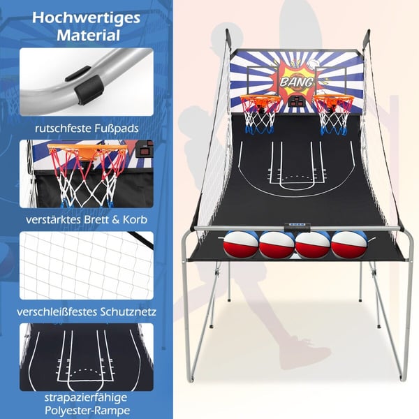 Basketballmaskcme, 8 i 1, 207x108x205 cm, Hvid