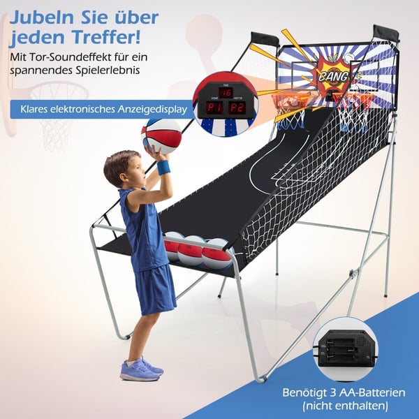 Basketballmaskcme, 8 i 1, 207x108x205 cm, Hvid