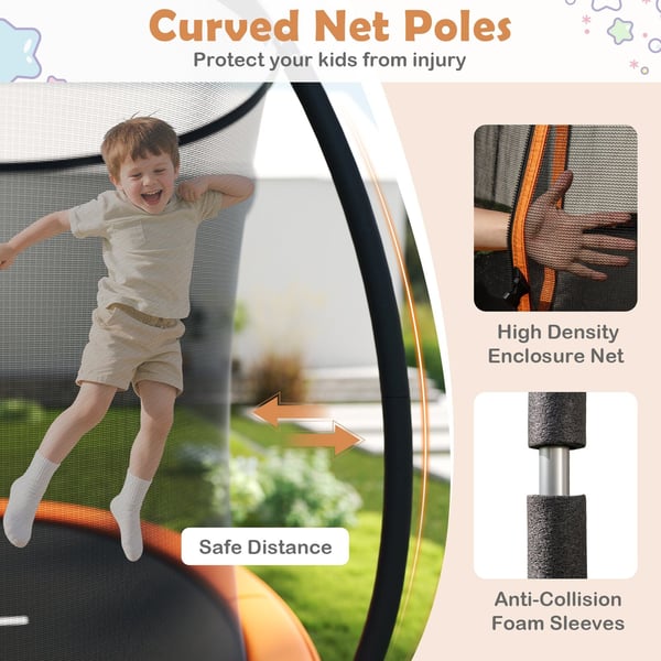 Udendørs Trampolcm, 10FT, Orange
